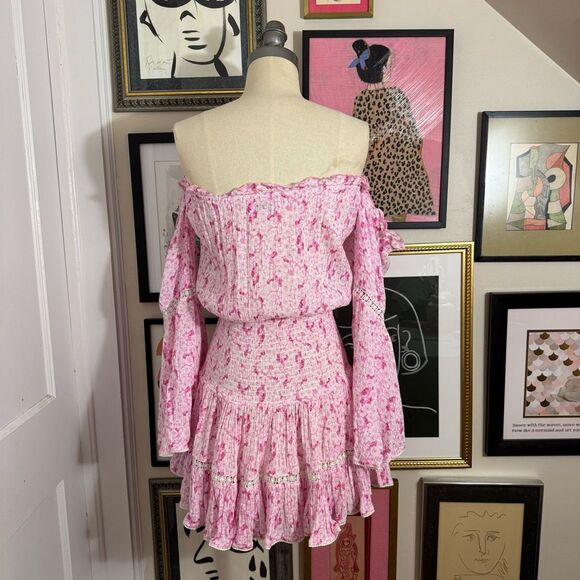 Sunday St Tropez women’s pink Cecilia off the shoulder modal dress O/S - Picture 5 of 7